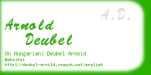 arnold deubel business card